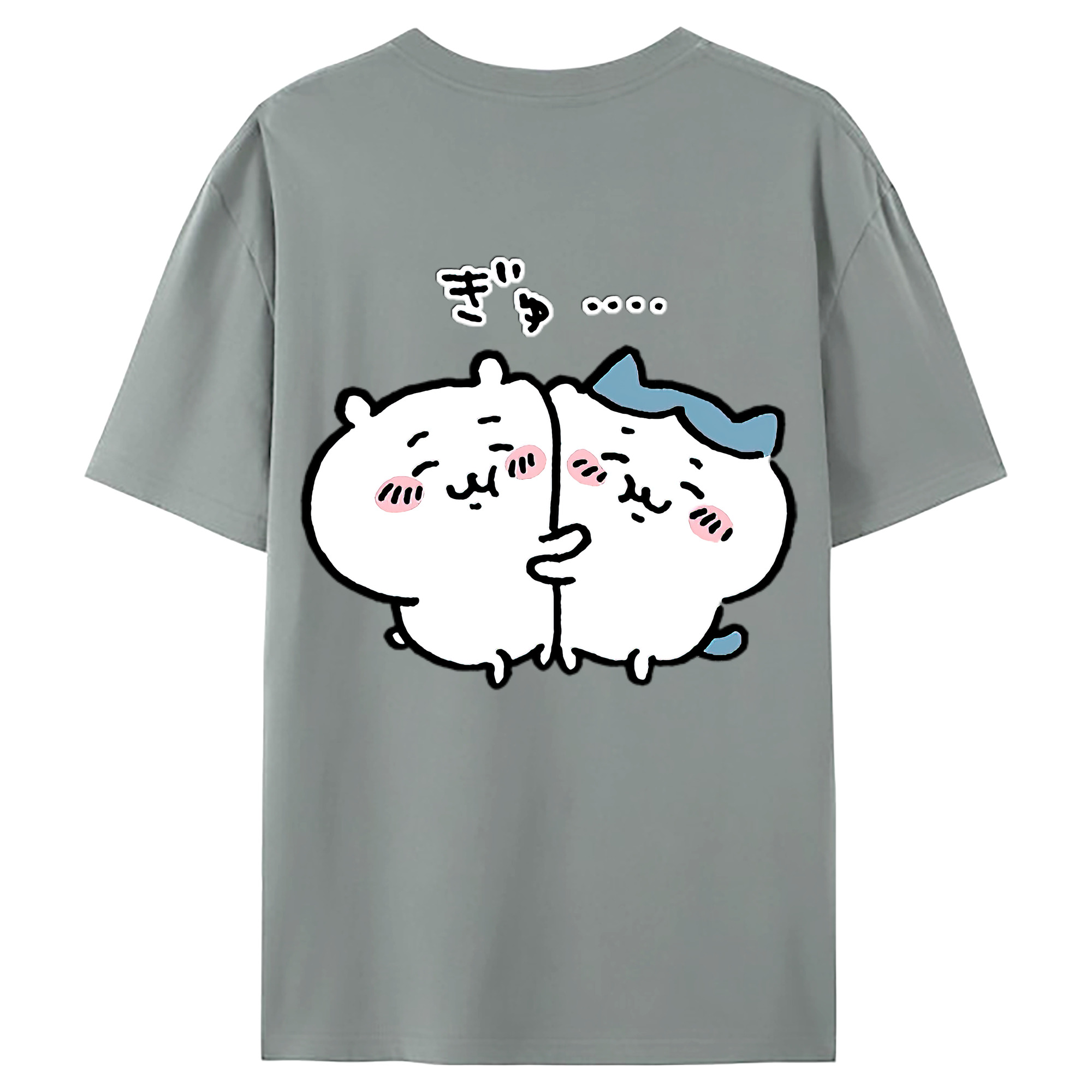 （画像用） ちいかわ ハチワレ Chii-kawa hachiware 綿100％ メンズ半袖Tシャツ（バックプリント） 通気性